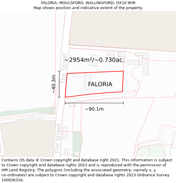 FALORIA, MOULSFORD, WALLINGFORD, OX10 9HR: Plot and title map