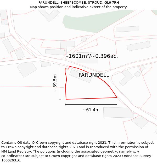 FARUNDELL, SHEEPSCOMBE, STROUD, GL6 7RH: Plot and title map