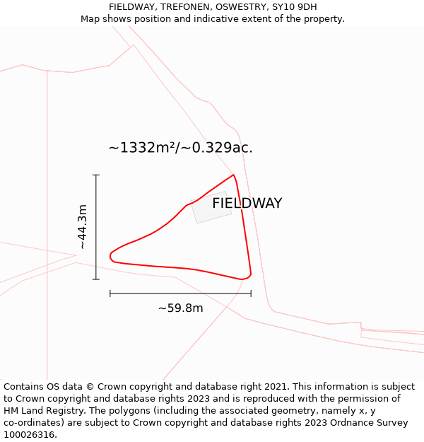 FIELDWAY, TREFONEN, OSWESTRY, SY10 9DH: Plot and title map