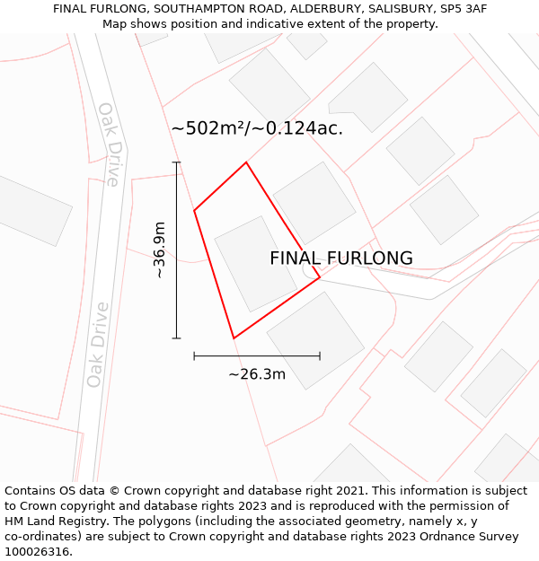 FINAL FURLONG, SOUTHAMPTON ROAD, ALDERBURY, SALISBURY, SP5 3AF: Plot and title map