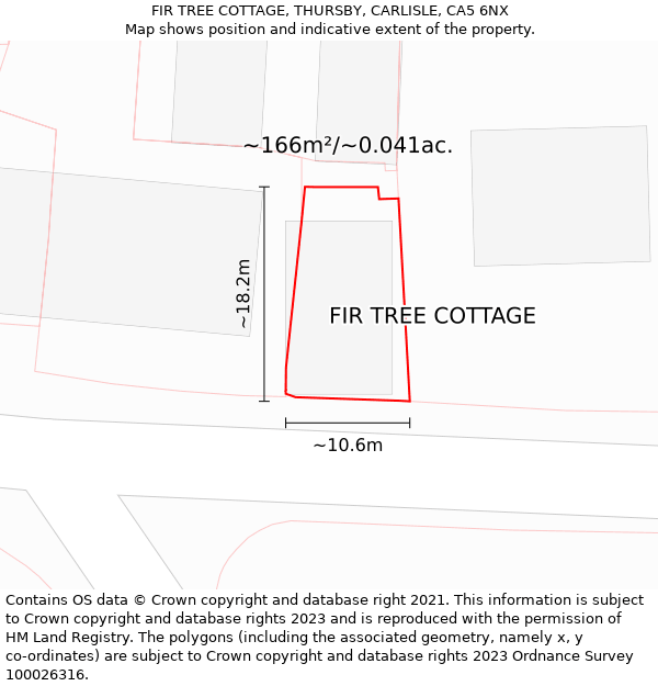 FIR TREE COTTAGE, THURSBY, CARLISLE, CA5 6NX: Plot and title map