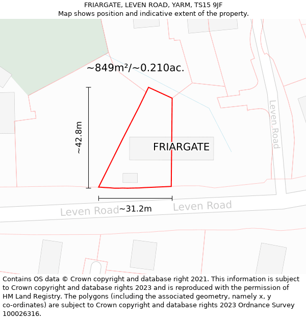 FRIARGATE, LEVEN ROAD, YARM, TS15 9JF: Plot and title map