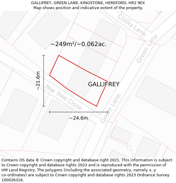 GALLIFREY, GREEN LANE, KINGSTONE, HEREFORD, HR2 9EX: Plot and title map