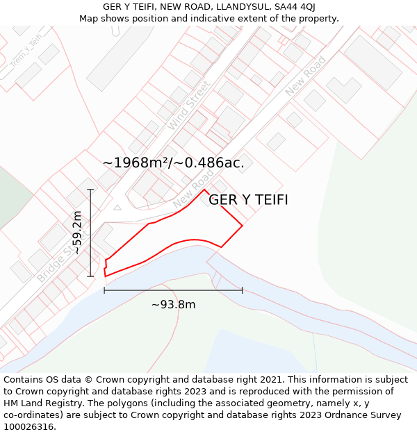 GER Y TEIFI, NEW ROAD, LLANDYSUL, SA44 4QJ: Plot and title map