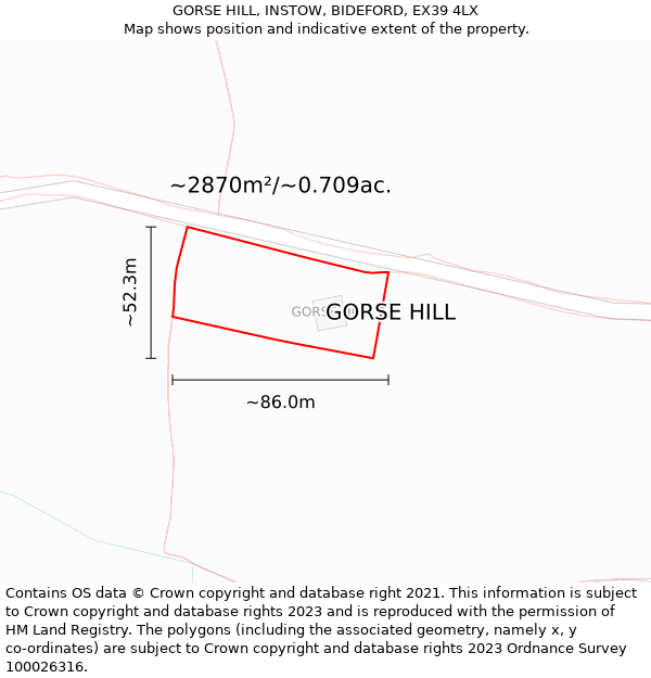 GORSE HILL, INSTOW, BIDEFORD, EX39 4LX: Plot and title map