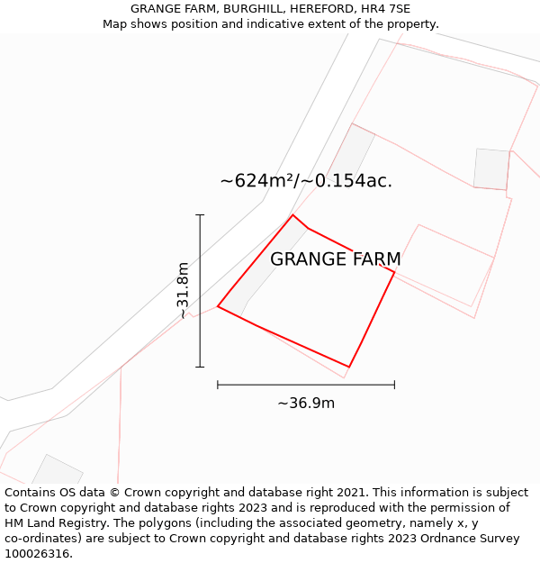 GRANGE FARM, BURGHILL, HEREFORD, HR4 7SE: Plot and title map