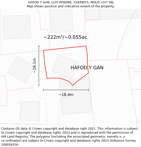 HAFOD Y GAN, LLYS PENDRE, CAERWYS, MOLD, CH7 5BJ: Plot and title map