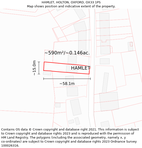 HAMLET, HOLTON, OXFORD, OX33 1PS: Plot and title map