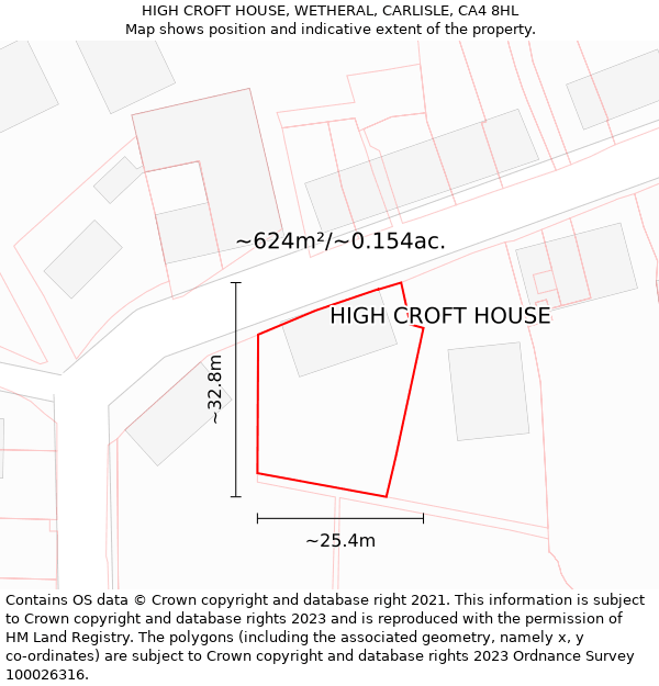 HIGH CROFT HOUSE, WETHERAL, CARLISLE, CA4 8HL: Plot and title map