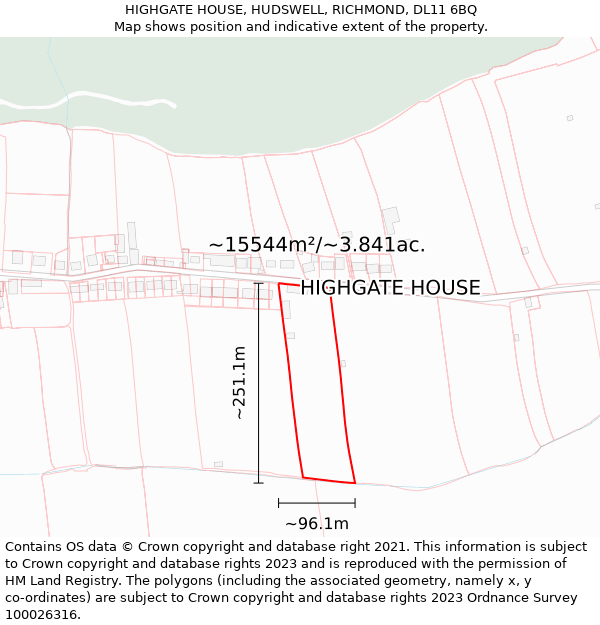 HIGHGATE HOUSE, HUDSWELL, RICHMOND, DL11 6BQ: Plot and title map