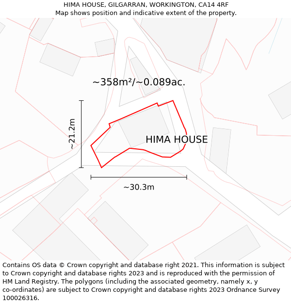 HIMA HOUSE, GILGARRAN, WORKINGTON, CA14 4RF: Plot and title map