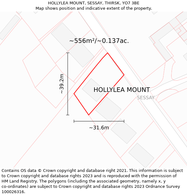 HOLLYLEA MOUNT, SESSAY, THIRSK, YO7 3BE: Plot and title map