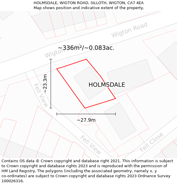 HOLMSDALE, WIGTON ROAD, SILLOTH, WIGTON, CA7 4EA: Plot and title map