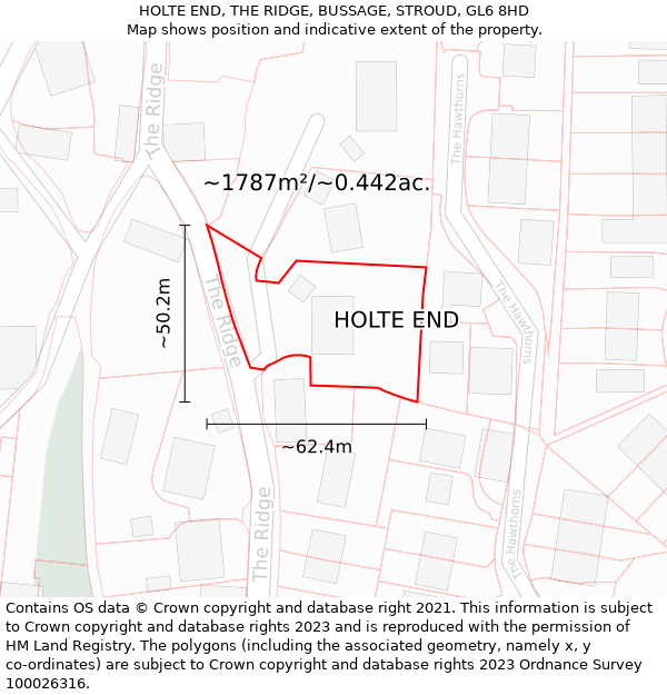 HOLTE END, THE RIDGE, BUSSAGE, STROUD, GL6 8HD: Plot and title map