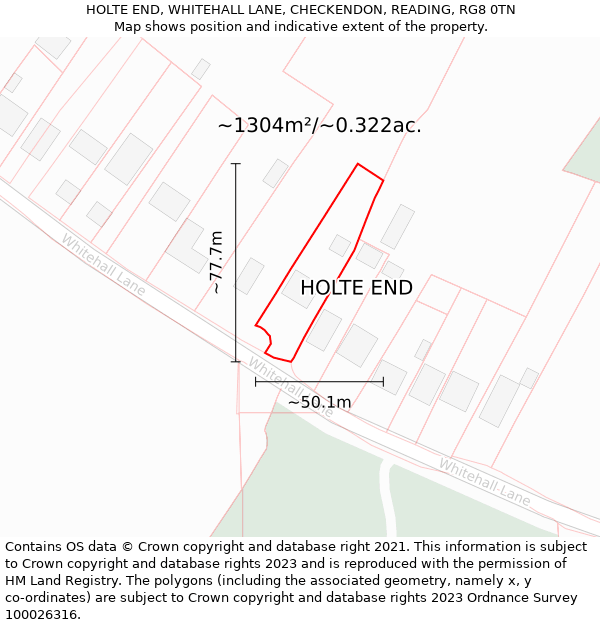 HOLTE END, WHITEHALL LANE, CHECKENDON, READING, RG8 0TN: Plot and title map