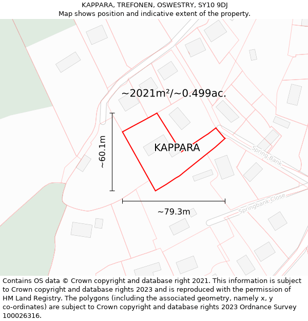 KAPPARA, TREFONEN, OSWESTRY, SY10 9DJ: Plot and title map