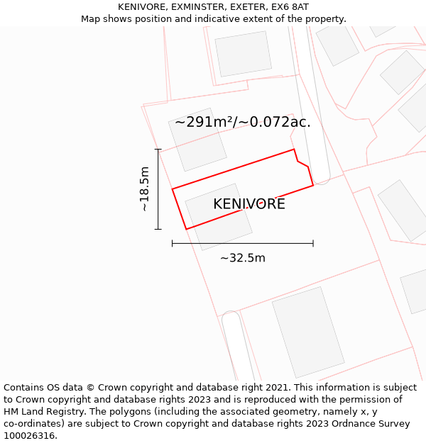 KENIVORE, EXMINSTER, EXETER, EX6 8AT: Plot and title map