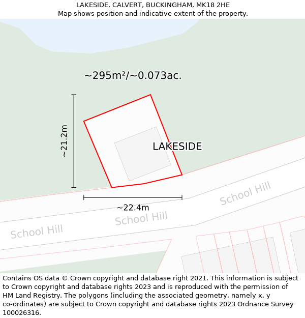 LAKESIDE, CALVERT, BUCKINGHAM, MK18 2HE: Plot and title map