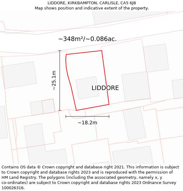 LIDDORE, KIRKBAMPTON, CARLISLE, CA5 6JB: Plot and title map