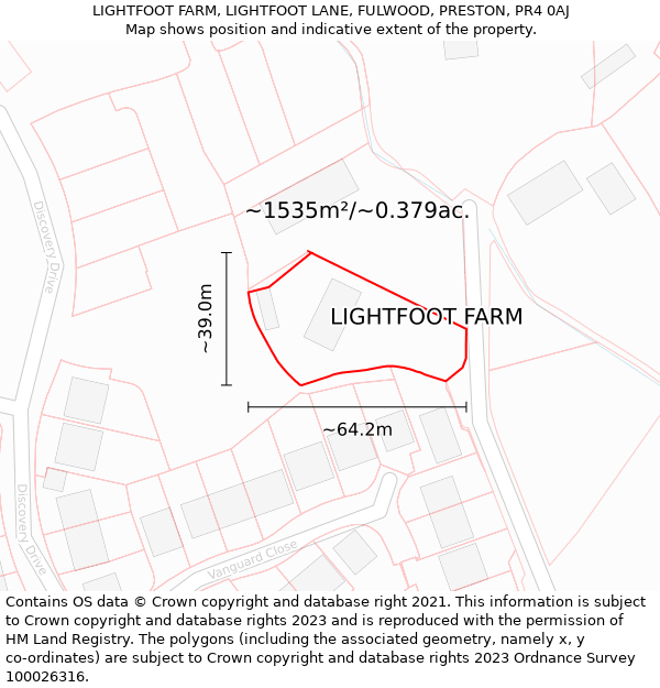 LIGHTFOOT FARM, LIGHTFOOT LANE, FULWOOD, PRESTON, PR4 0AJ: Plot and title map