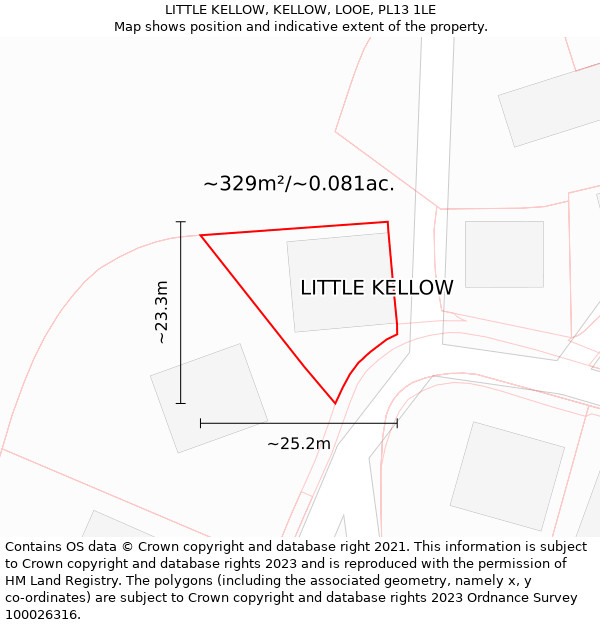 LITTLE KELLOW, KELLOW, LOOE, PL13 1LE: Plot and title map