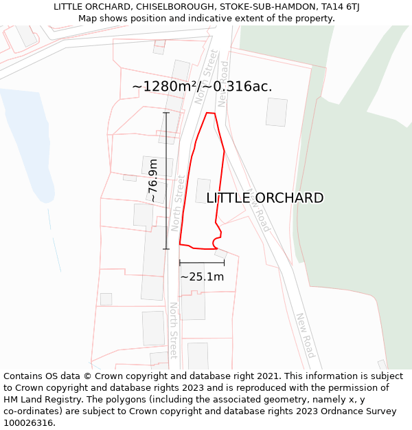 LITTLE ORCHARD, CHISELBOROUGH, STOKE-SUB-HAMDON, TA14 6TJ: Plot and title map