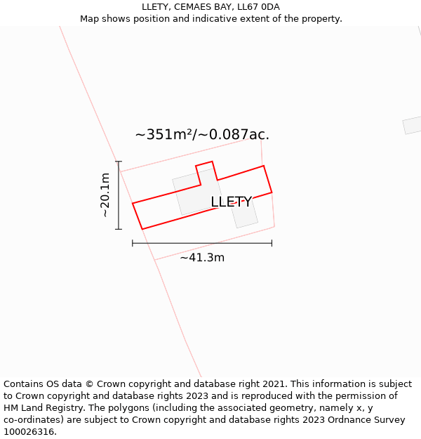 LLETY, CEMAES BAY, LL67 0DA: Plot and title map