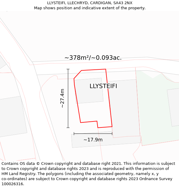 LLYSTEIFI, LLECHRYD, CARDIGAN, SA43 2NX: Plot and title map