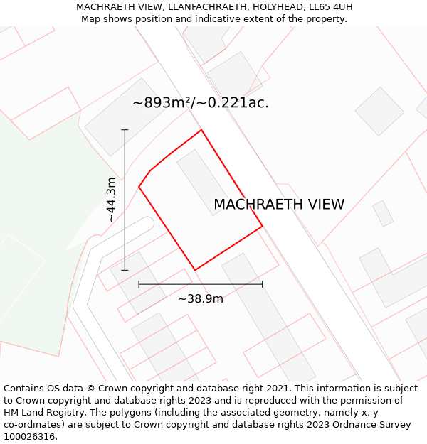 MACHRAETH VIEW, LLANFACHRAETH, HOLYHEAD, LL65 4UH: Plot and title map