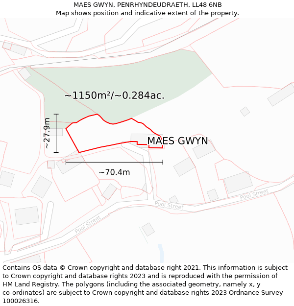 MAES GWYN, PENRHYNDEUDRAETH, LL48 6NB: Plot and title map