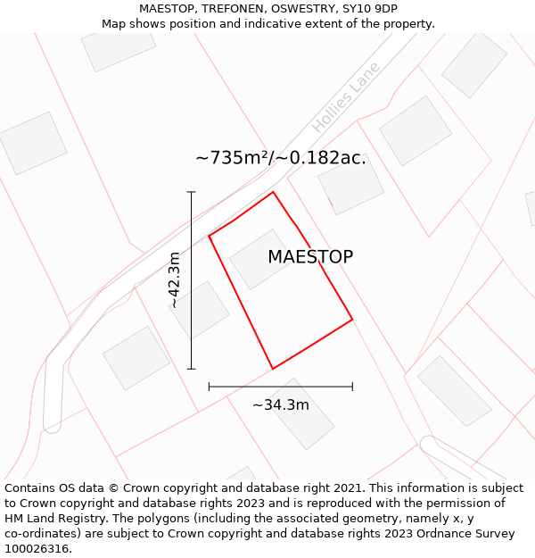 MAESTOP, TREFONEN, OSWESTRY, SY10 9DP: Plot and title map