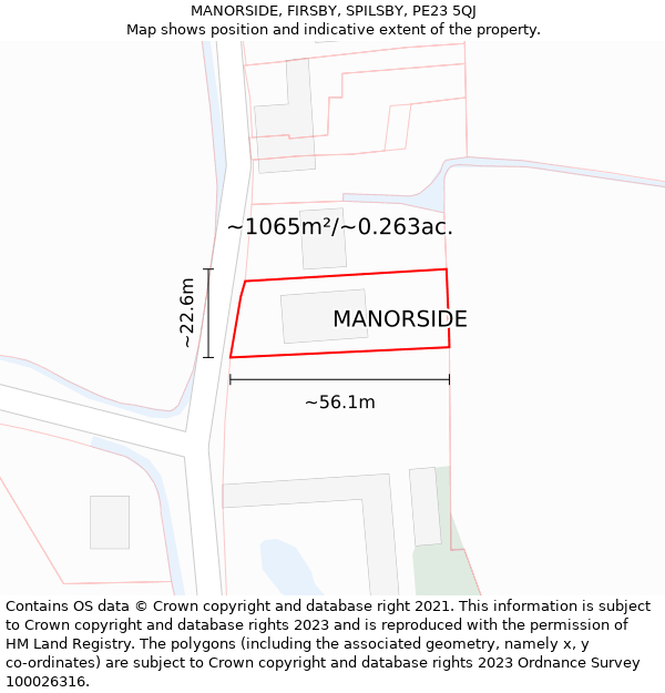 MANORSIDE, FIRSBY, SPILSBY, PE23 5QJ: Plot and title map