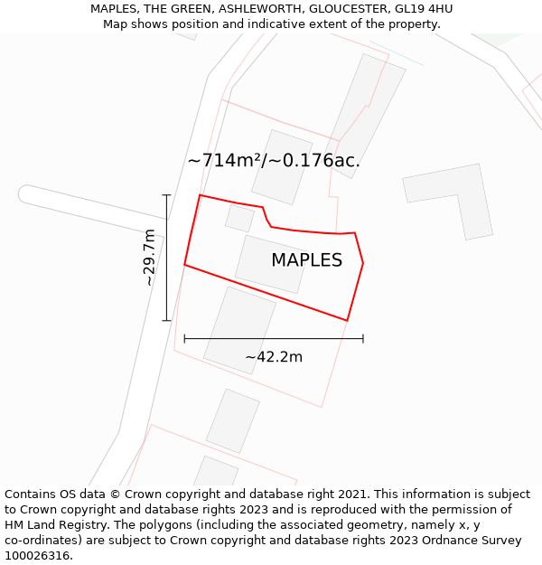 MAPLES, THE GREEN, ASHLEWORTH, GLOUCESTER, GL19 4HU: Plot and title map
