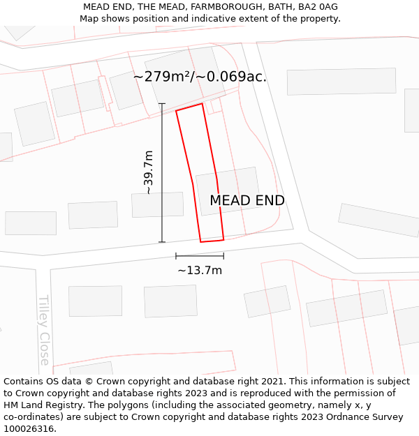 MEAD END, THE MEAD, FARMBOROUGH, BATH, BA2 0AG: Plot and title map