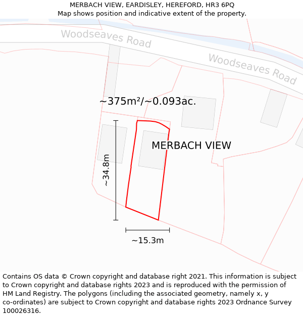 MERBACH VIEW, EARDISLEY, HEREFORD, HR3 6PQ: Plot and title map