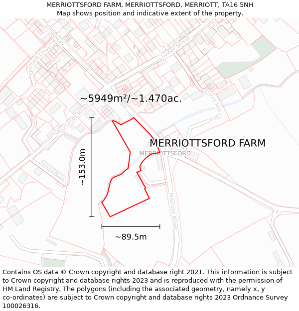 MERRIOTTSFORD FARM, MERRIOTTSFORD, MERRIOTT, TA16 5NH: Plot and title map