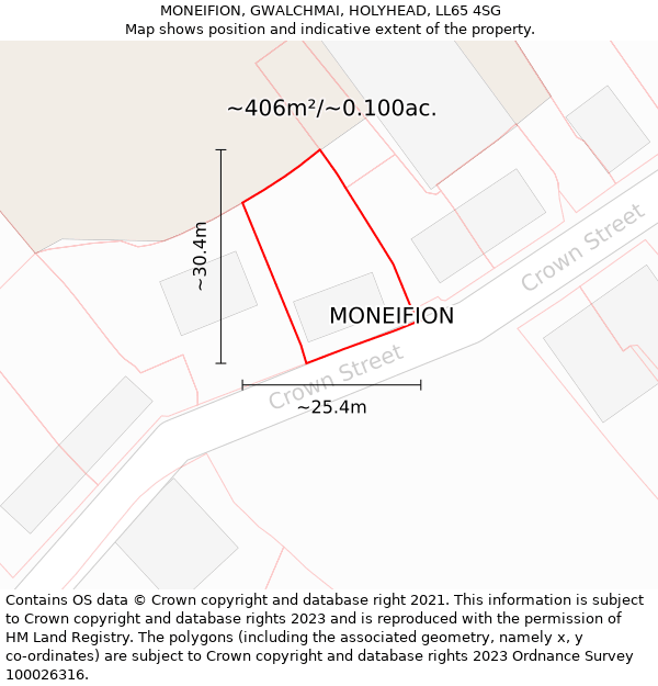 MONEIFION, GWALCHMAI, HOLYHEAD, LL65 4SG: Plot and title map