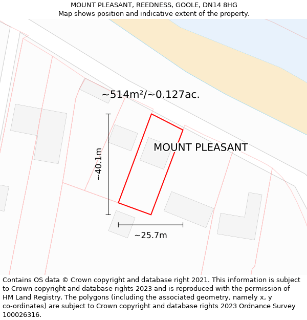 MOUNT PLEASANT, REEDNESS, GOOLE, DN14 8HG: Plot and title map