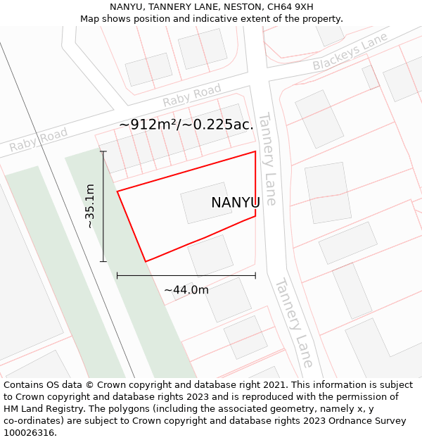 NANYU, TANNERY LANE, NESTON, CH64 9XH: Plot and title map