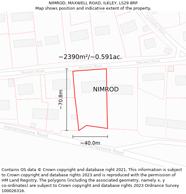 NIMROD, MAXWELL ROAD, ILKLEY, LS29 8RP: Plot and title map