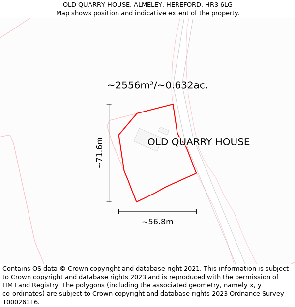 OLD QUARRY HOUSE, ALMELEY, HEREFORD, HR3 6LG: Plot and title map