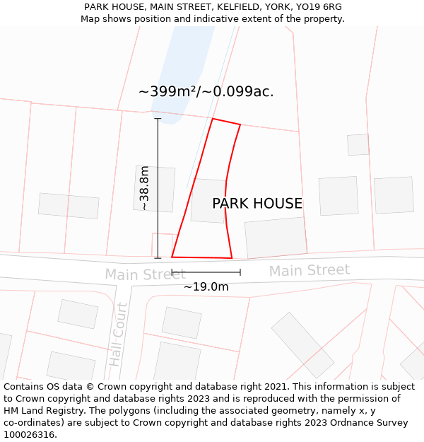 PARK HOUSE, MAIN STREET, KELFIELD, YORK, YO19 6RG: Plot and title map