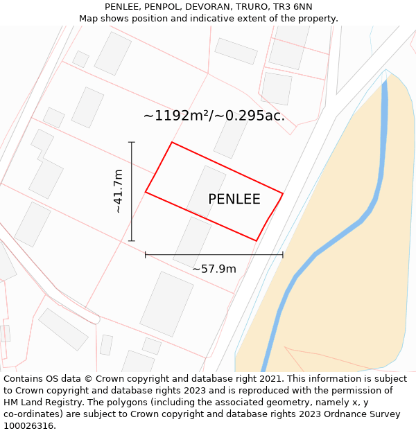 PENLEE, PENPOL, DEVORAN, TRURO, TR3 6NN: Plot and title map