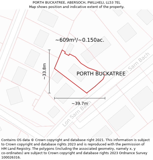 PORTH BUCKATREE, ABERSOCH, PWLLHELI, LL53 7EL: Plot and title map