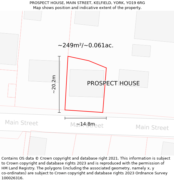 PROSPECT HOUSE, MAIN STREET, KELFIELD, YORK, YO19 6RG: Plot and title map