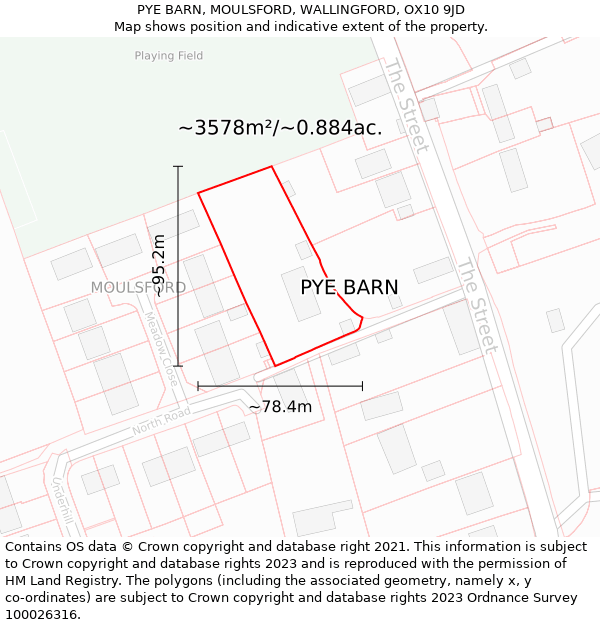 PYE BARN, MOULSFORD, WALLINGFORD, OX10 9JD: Plot and title map