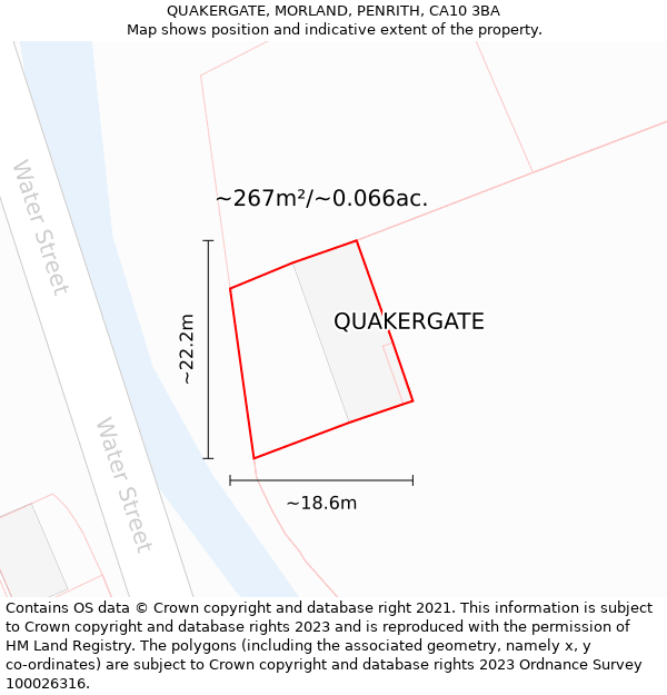 QUAKERGATE, MORLAND, PENRITH, CA10 3BA: Plot and title map