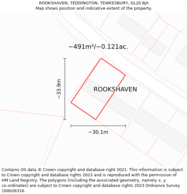 ROOKSHAVEN, TEDDINGTON, TEWKESBURY, GL20 8JA: Plot and title map