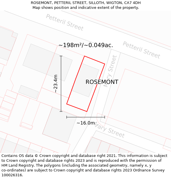 ROSEMONT, PETTERIL STREET, SILLOTH, WIGTON, CA7 4DH: Plot and title map