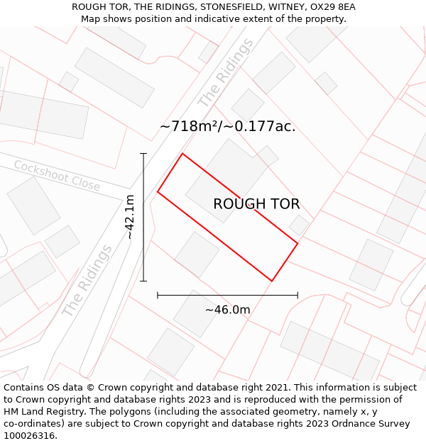 ROUGH TOR, THE RIDINGS, STONESFIELD, WITNEY, OX29 8EA: Plot and title map